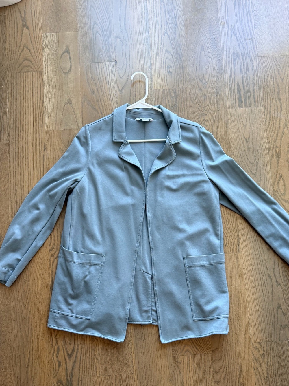Athleta Light Blue / sage green Open-Front Blazer with Patch Pockets